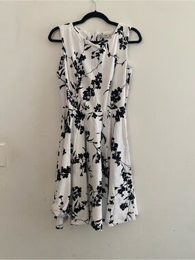 Grace Karin White Dress with Black Floral Print